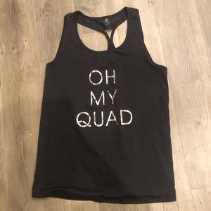 Champion oh my quad racer back tank size large